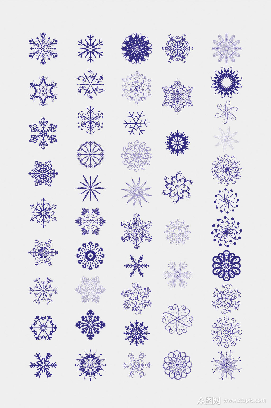 矢量高端圆形花纹雪花花纹