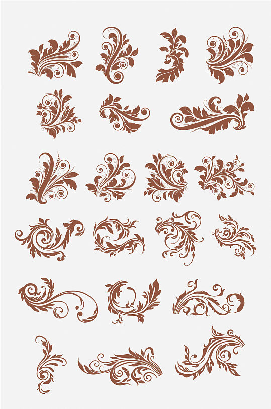 欧式矢量花边花纹装饰