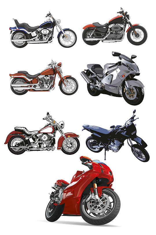 精美机车皮艇设计素材