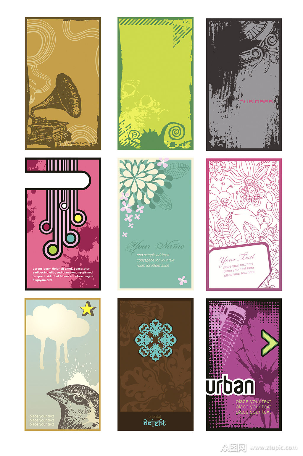 欧式复古名片卡片模板