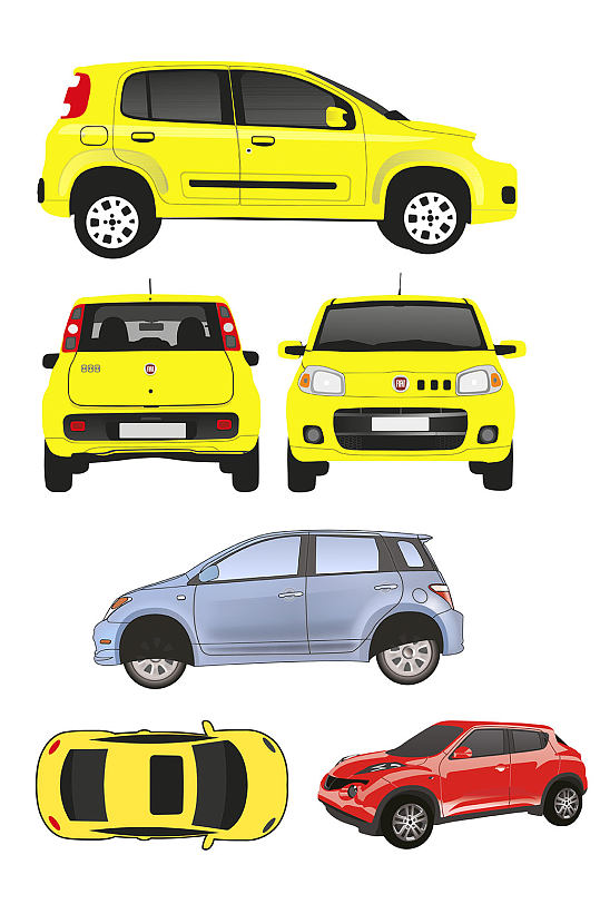 彩色矢量小汽车大全