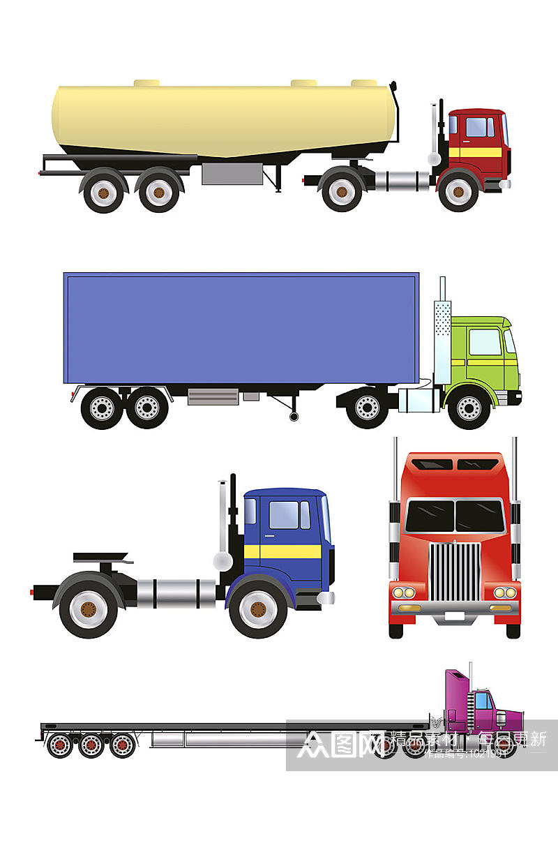 矢量大型运输车卡车素材
