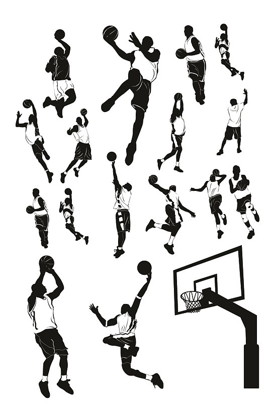 矢量打篮球运动人物