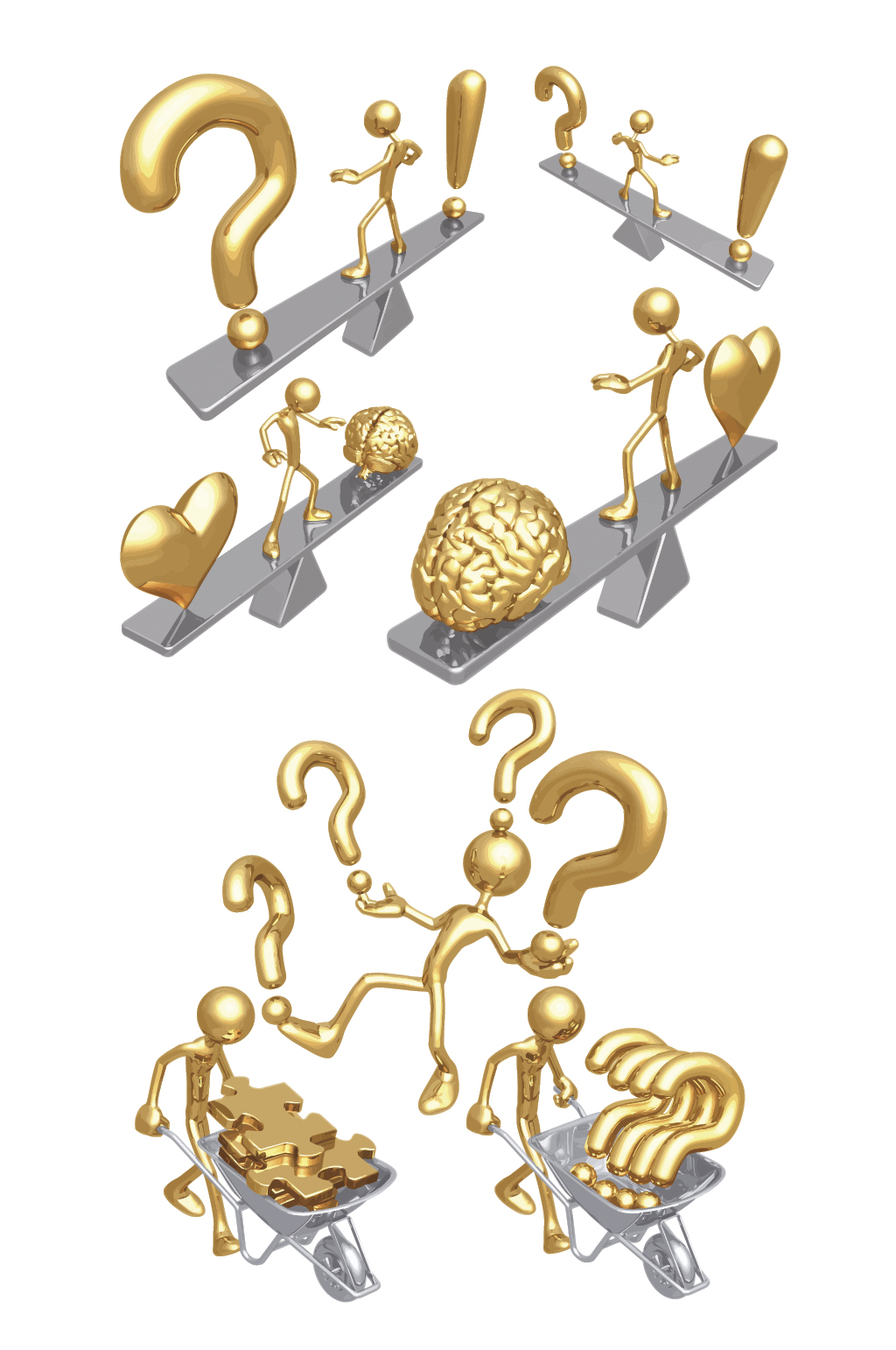 矢量科技小金人元素素材