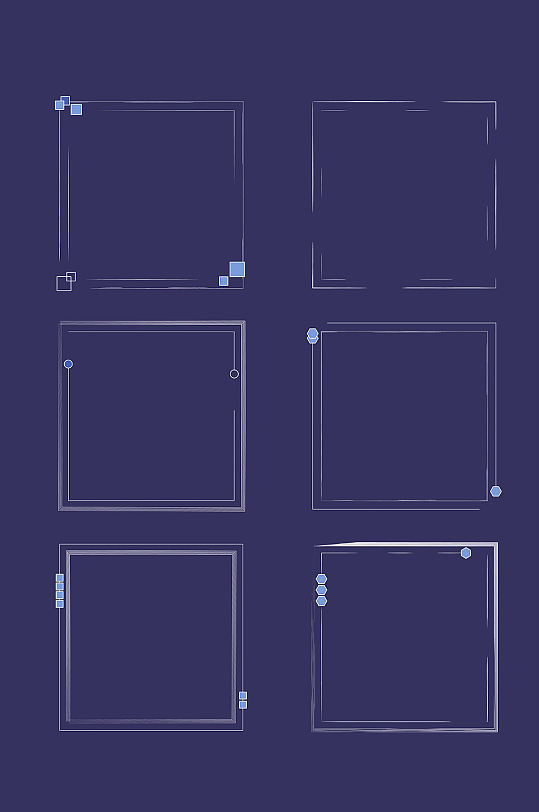 时尚抽象线条风格框架集矢量