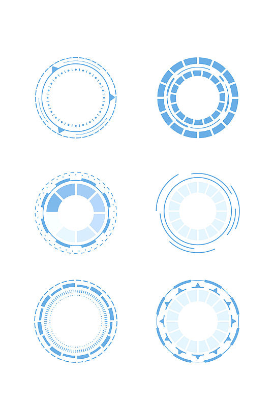 圆形蓝色科技边框框架