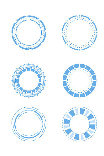 蓝色圆形科技框架边框