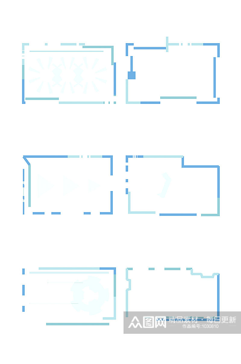 蓝色科技现代框架边框素材