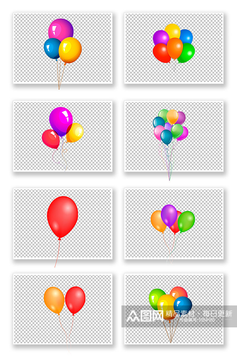 节日五颜六色气球装饰素材