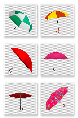 五颜六色雨伞PNG