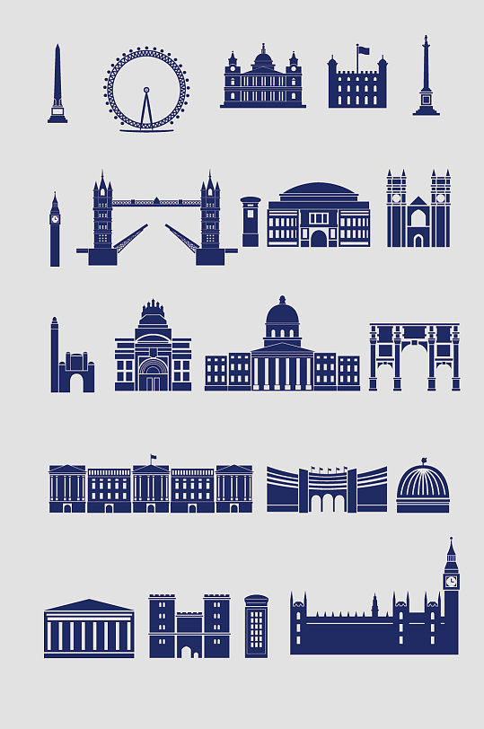 欧式矢量城市建筑