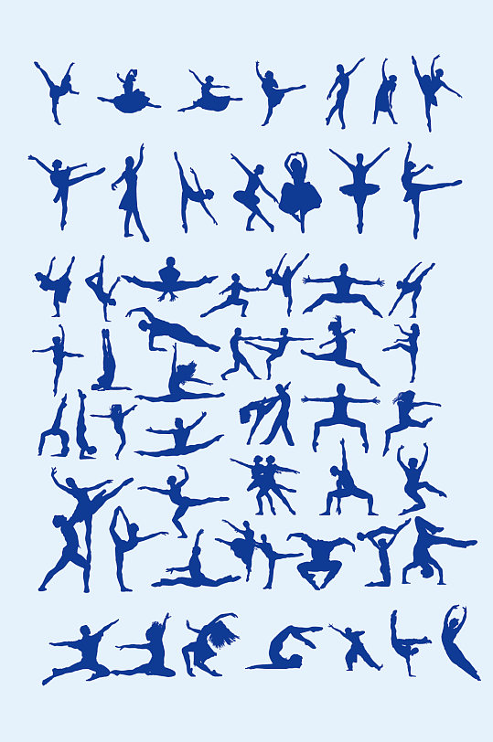 矢量跳舞人物剪影丰富多彩平面剧场元素少儿舞蹈室艺术培训室社团文化