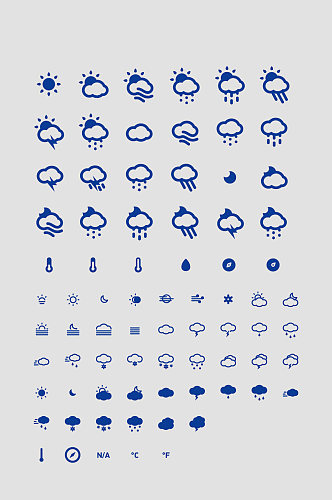 矢量天气预报图标