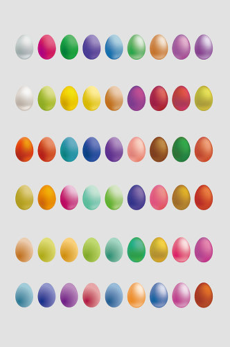 彩色矢量鸡蛋椭圆图形