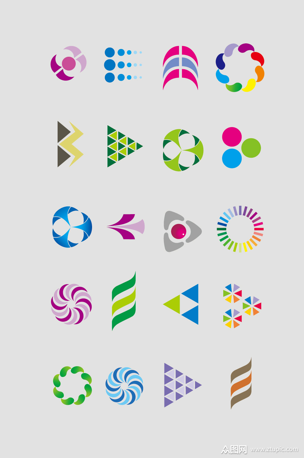 矢量彩色简约logo样式