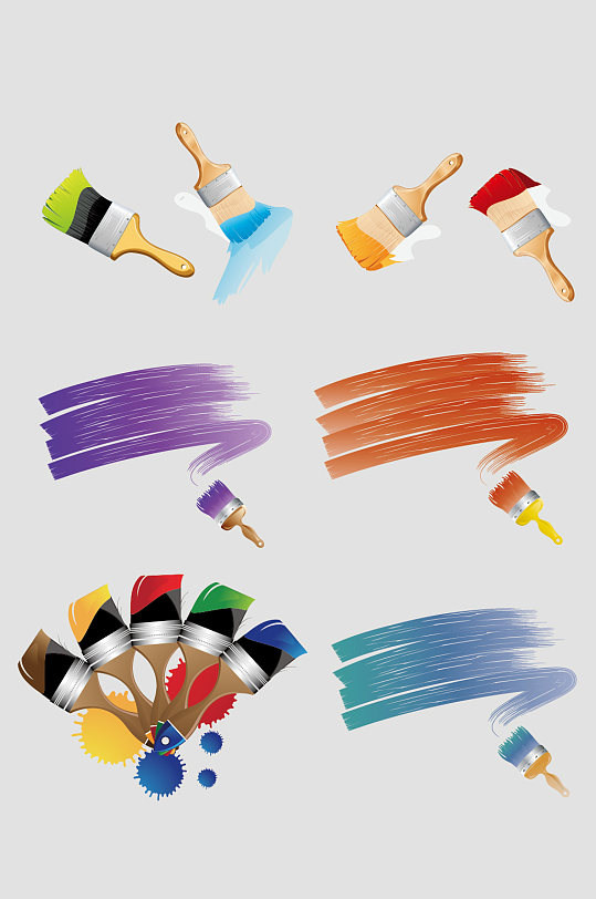 矢量油漆油墨刷子