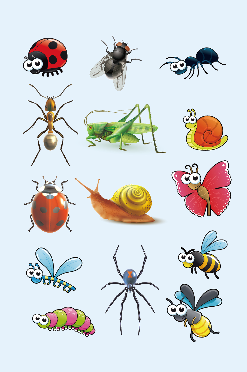 卡通虫子昆虫图片大全大图立即下载ai矢量虫子昆虫图片大全大图立即