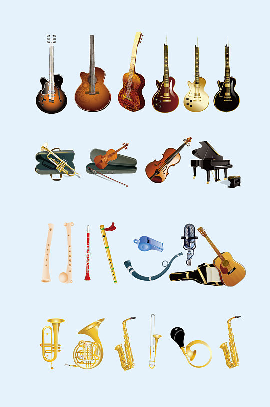 剪影乐器音乐器材素材