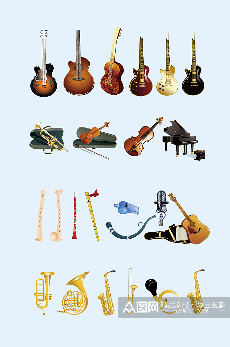 矢量AI乐器音乐器材素材