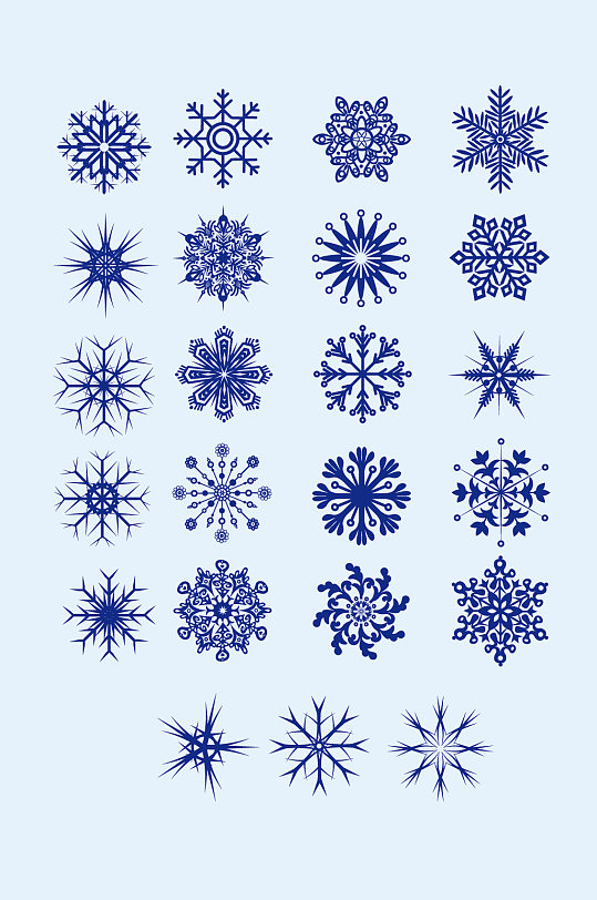 简约矢量雪花雪片