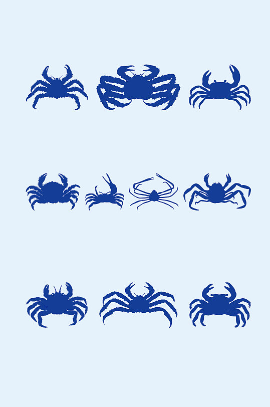 ai矢量各式螃蟹-众图网