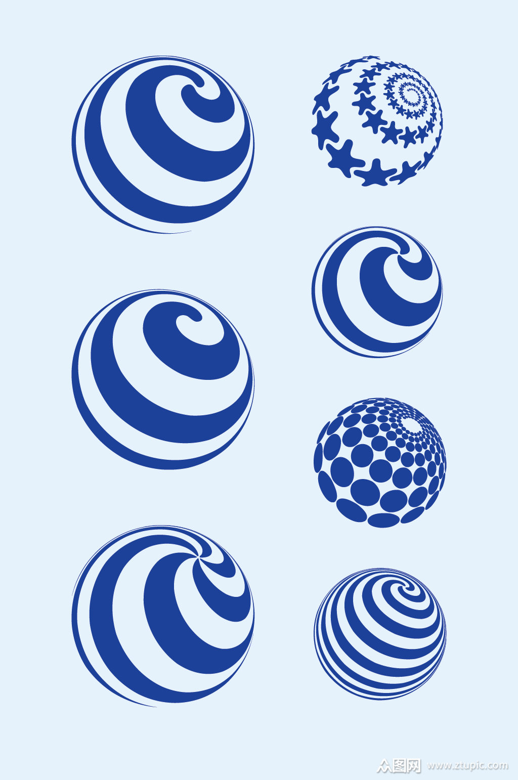 矢量圆形螺旋图案模板下载-编号1137866-众图网
