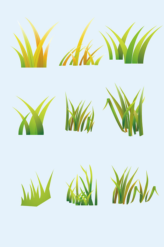 ai矢量草小草元素