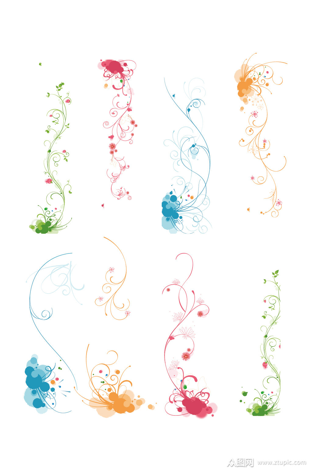 矢量ai花纹线条