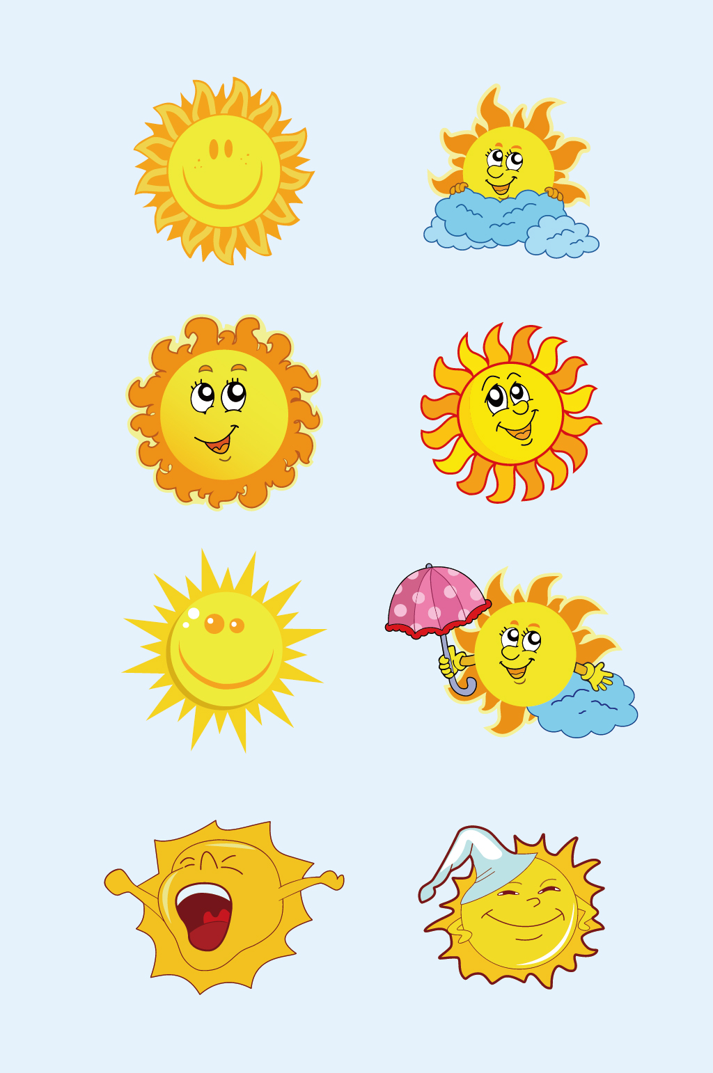 矢量卡通太阳表情素材