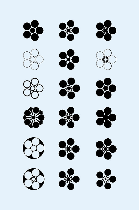 矢量圆形梅花元素