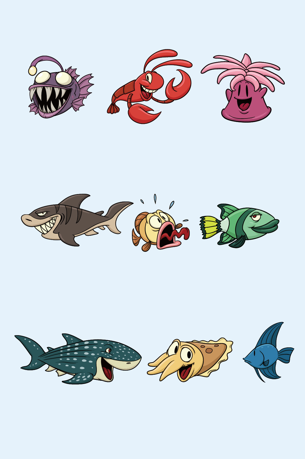 矢量海洋海底生物鱼类素材