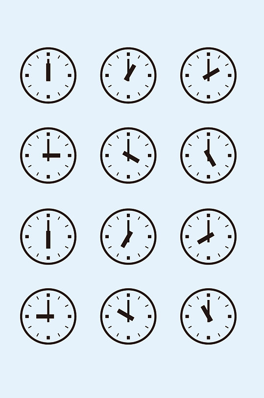 ai矢量钟点钟刻时钟