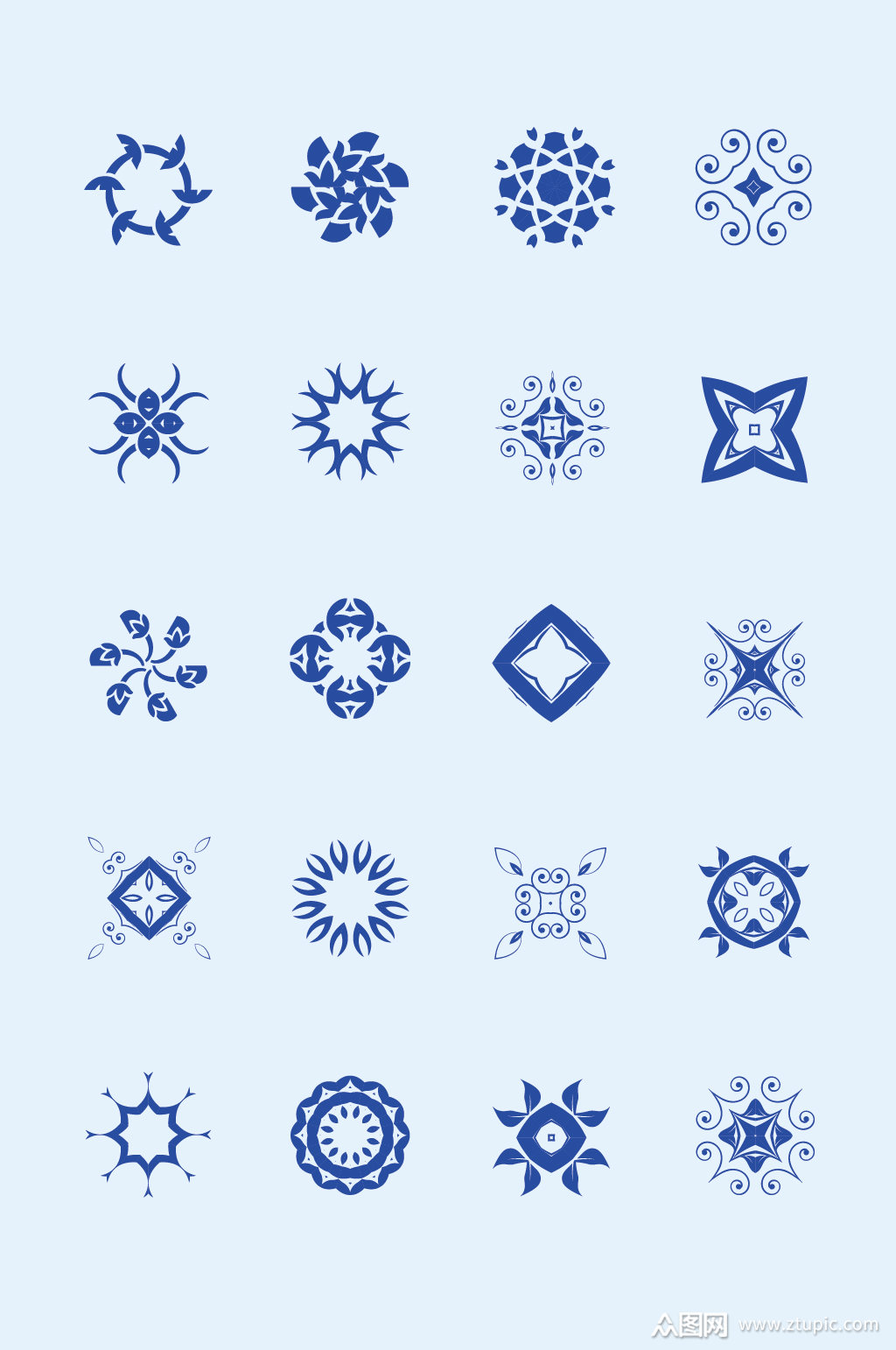 矢量圆形方形花纹花边