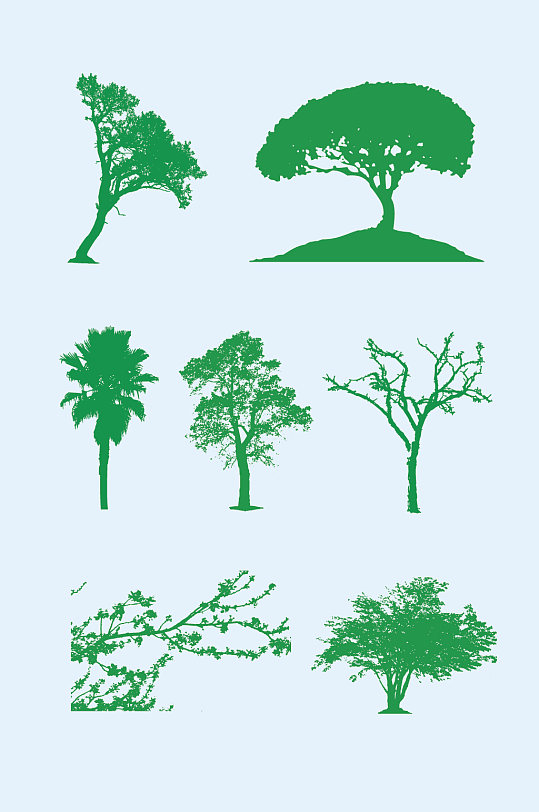 矢量树木大树树元素 大树矢量图