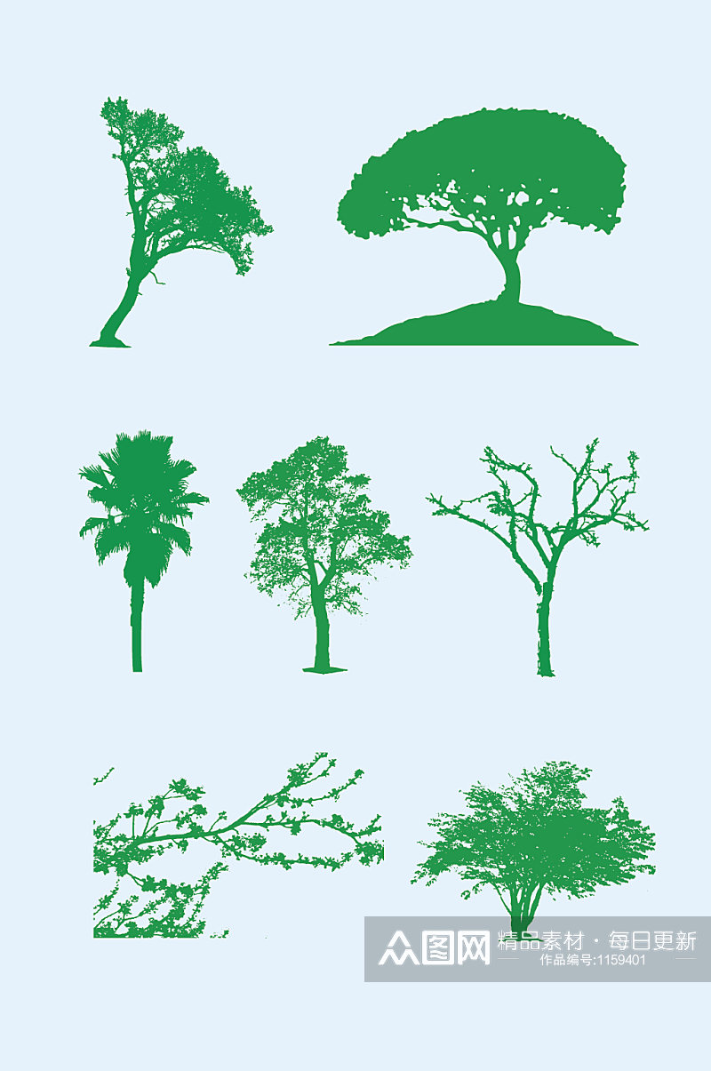 矢量树木大树树元素 大树矢量图素材