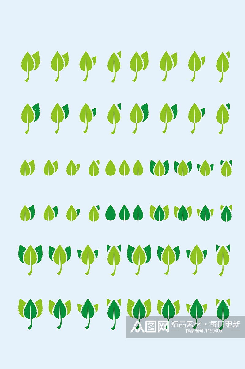 绿色矢量叶子树叶素材