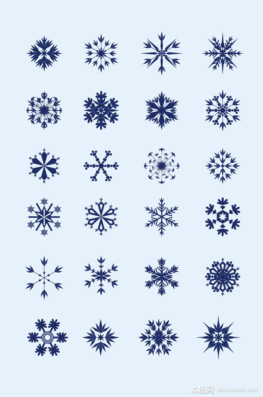 矢量ai雪花雪片模板下载-编号1159413-众图网