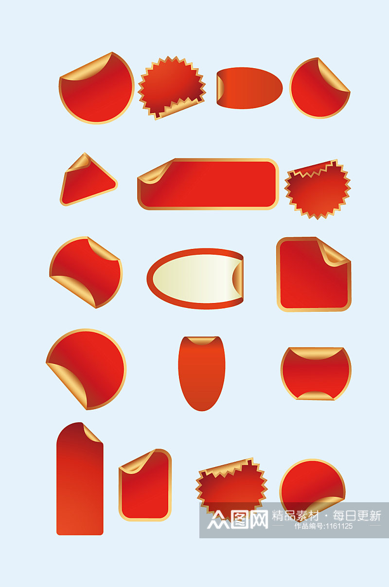 矢量红色促销标签素材