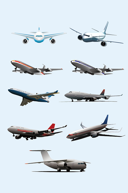 矢量大型飞机客机模型
