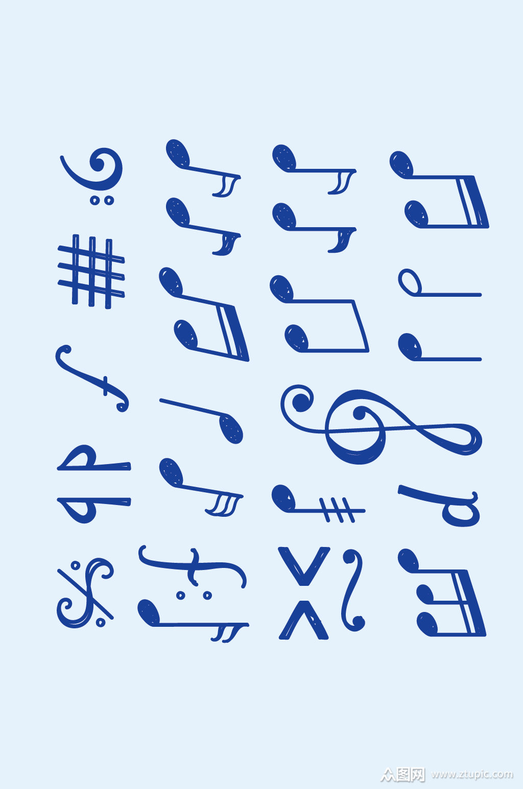 矢量音符标签标识元素