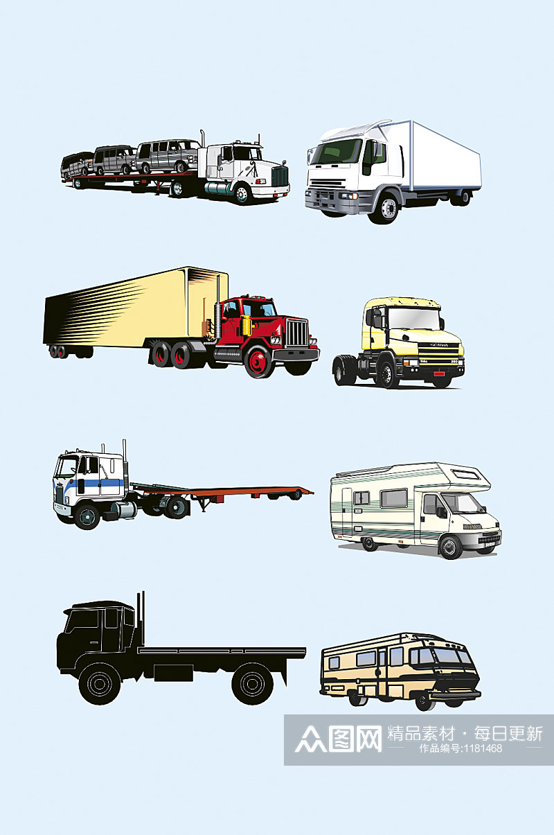 矢量大型运输车货运车素材