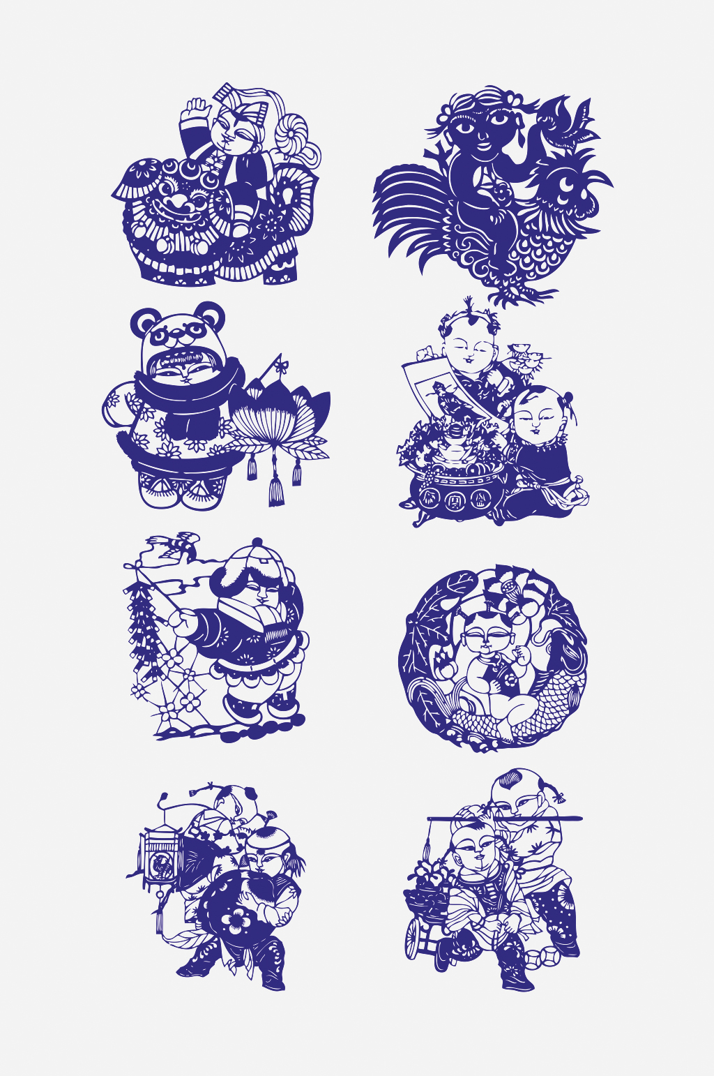 中式矢量花纹图形元素素材