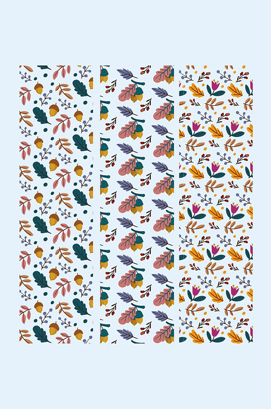 矢量花草树叶背景底纹-众图网