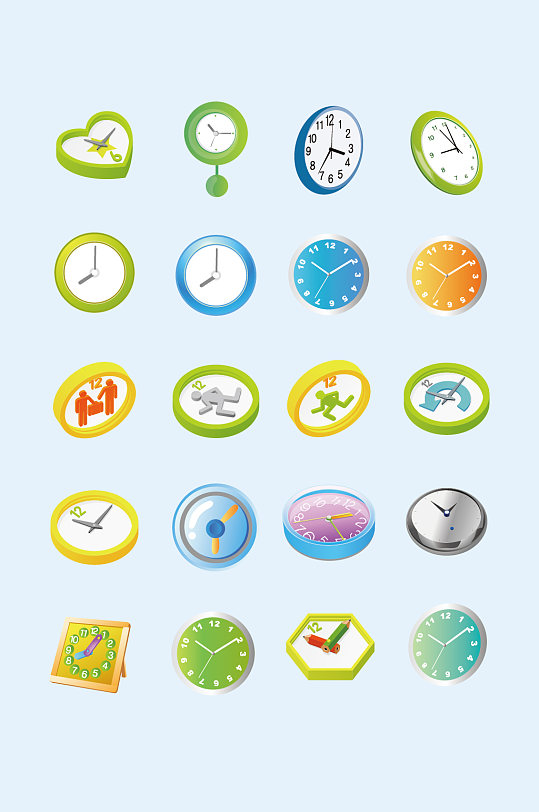 矢量钟表闹钟元素