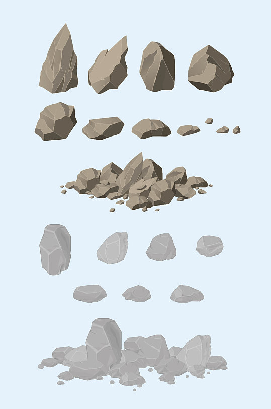 矢量石块石头土块