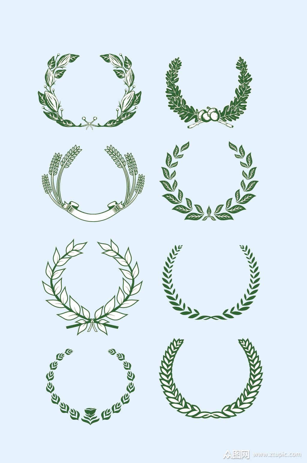 矢量麦穗麦子形状元素