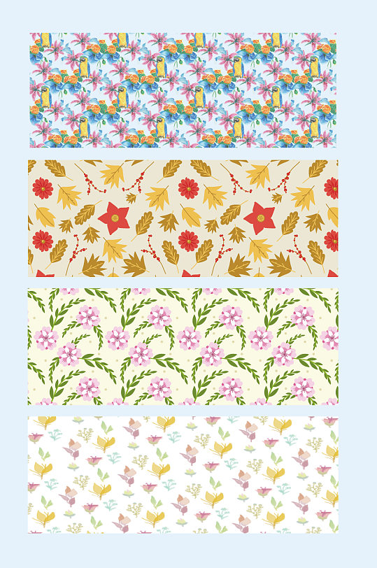 矢量树叶花草背景底纹-众图网