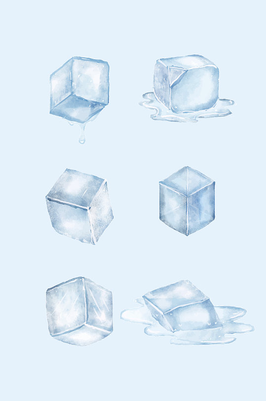 ai矢量冰块冰方块冰