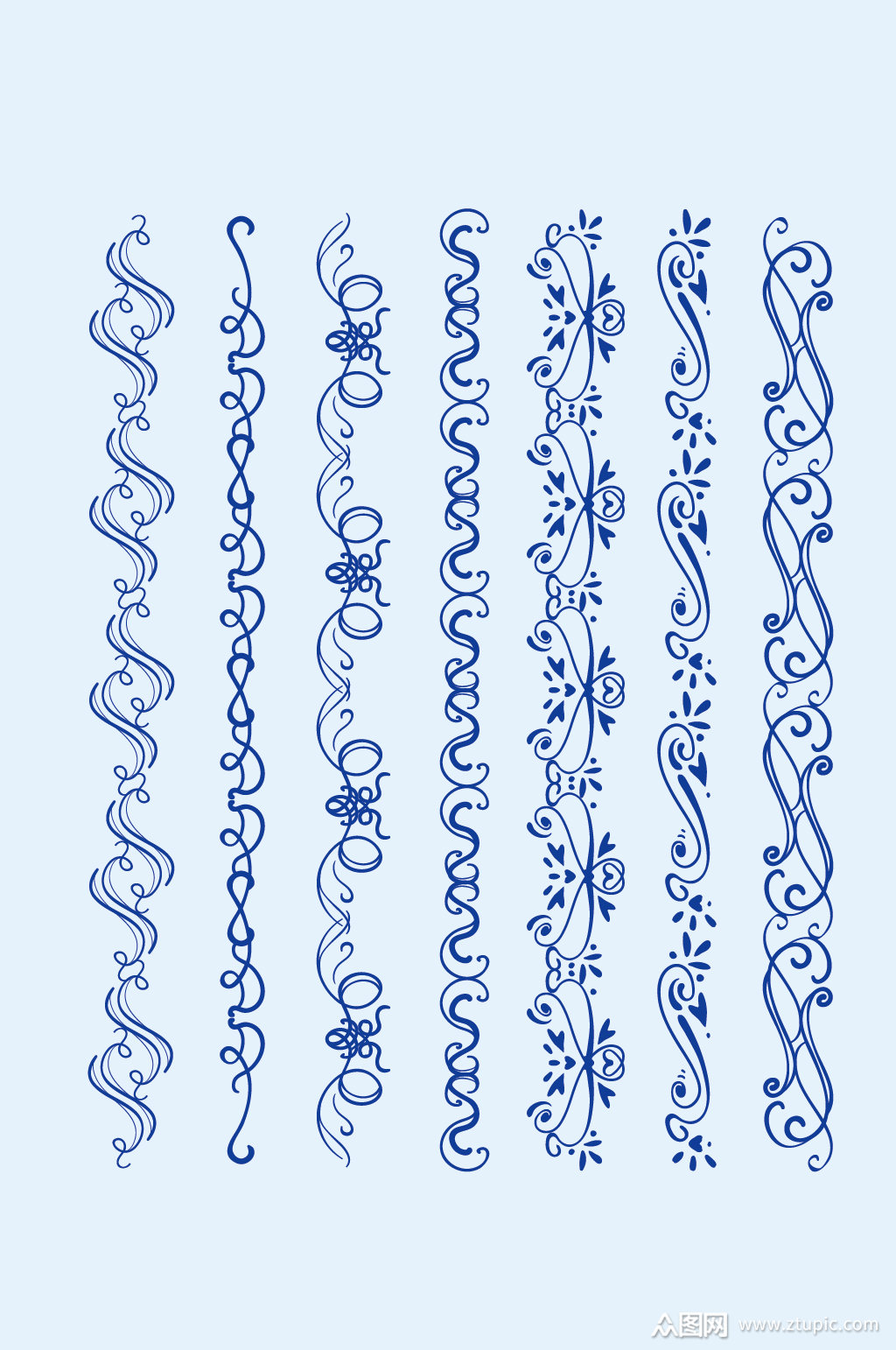 ai矢量花边花纹素材