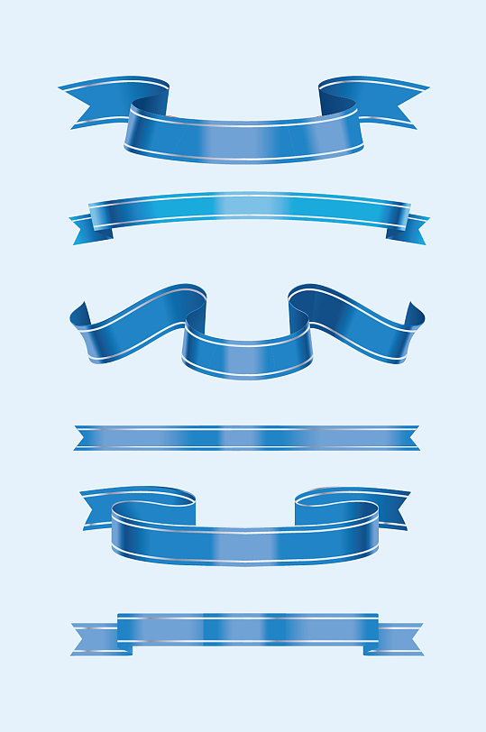 AI矢量蓝色飘带